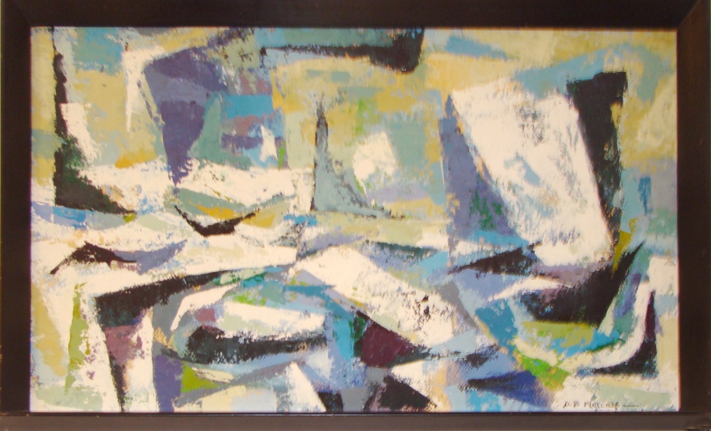 Mid Century Modern Abstract Nautical Painting D.b. Metcalf Modernism